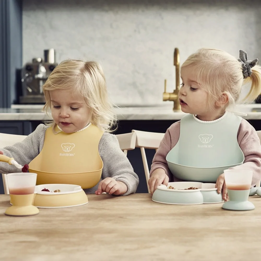 BabyBjörn Baby Bib (2 Pack) - Powder Yellow/Powder Green